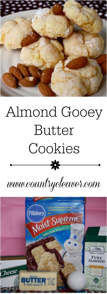 Almond Gooey Butter Cookies - www.countrycleaver.com