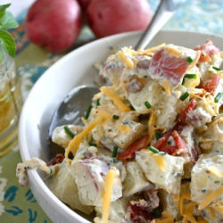 Loaded Baked Potato Salad - www.countrycleaver.com