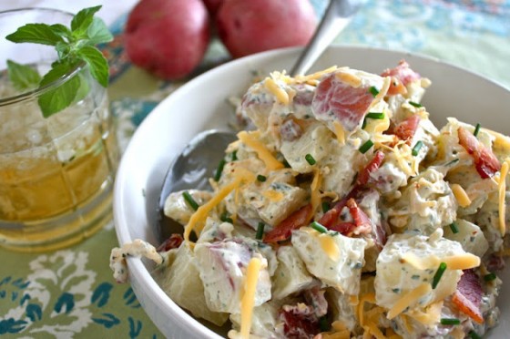 Loaded Baked Potato Salad - www.countrycleaver.com