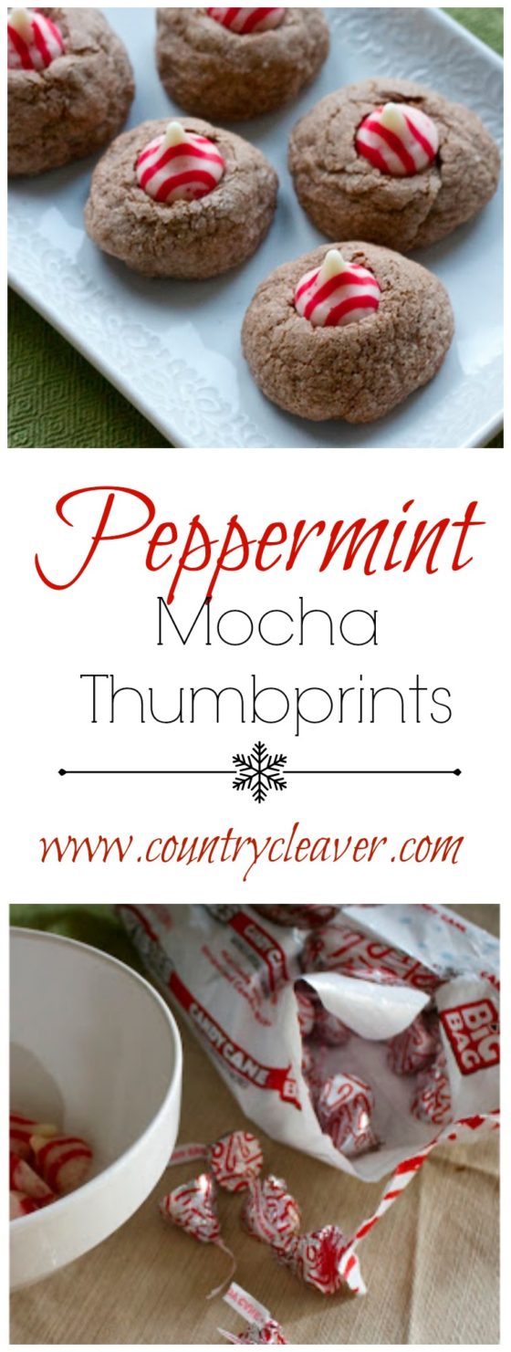 Peppermint Mocha Thumbprint Cookies - www.countrycleaver.com