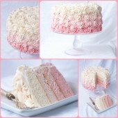 Rose Ombre Cake How-To with Step by Step Photos - www.countrycleaver.com