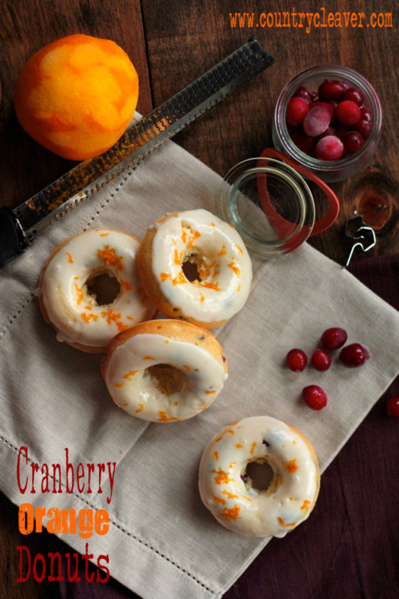 Cranberry Orange Donuts - www.countrycleaver.com