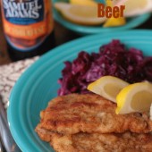 Schnitzel and Beer on a plate