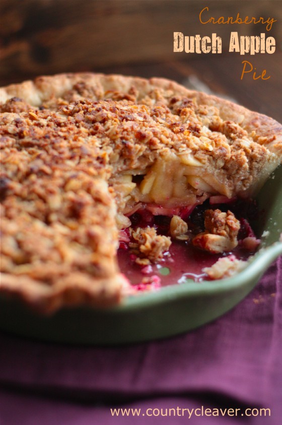 Cranberry Dutch Apple Pie - www.countrycleaver.com