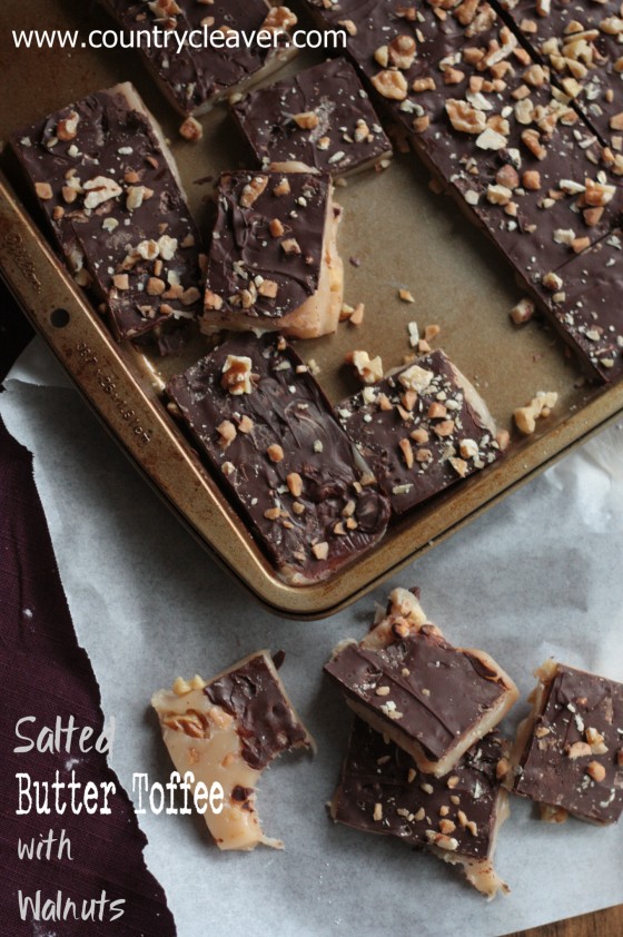 Salted Butter Toffee with Walnuts - www.countrycleaver.com 