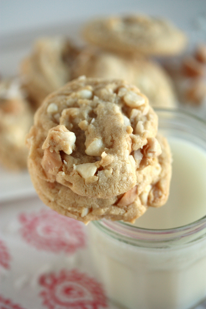 Brown Butter White Chocolate Macadamia Cookies with Coconut