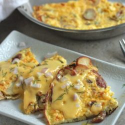 Potato Dill Frittata with Vermont White Cheddar Hollandaise - www.countrycleaver.com