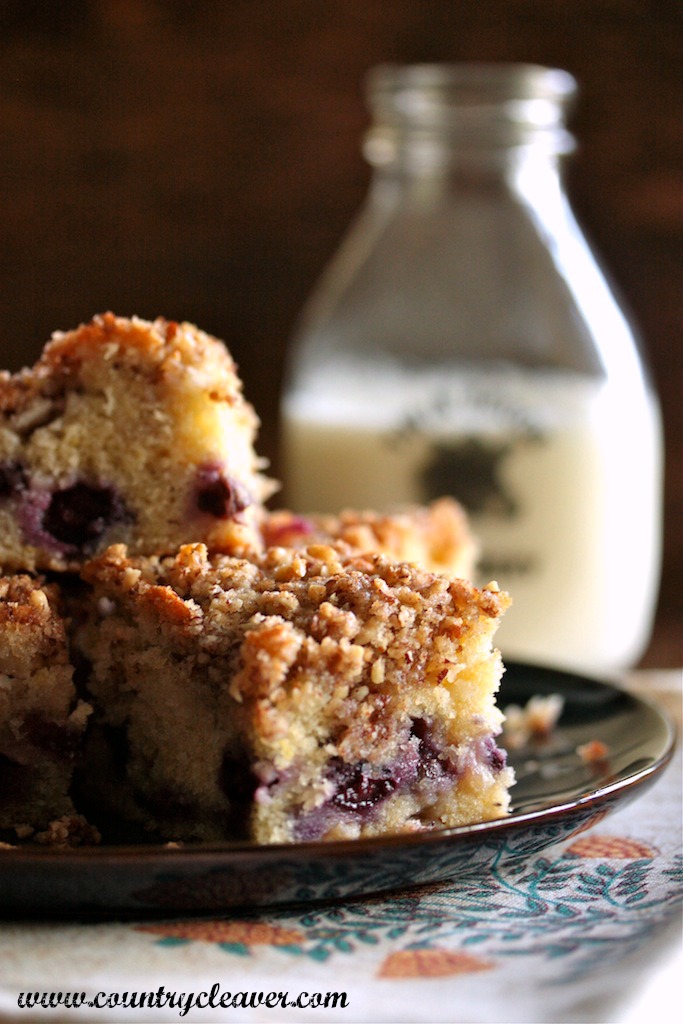 Blueberry Pecan Crumble Coffee Cake - www.countrycleaver.com