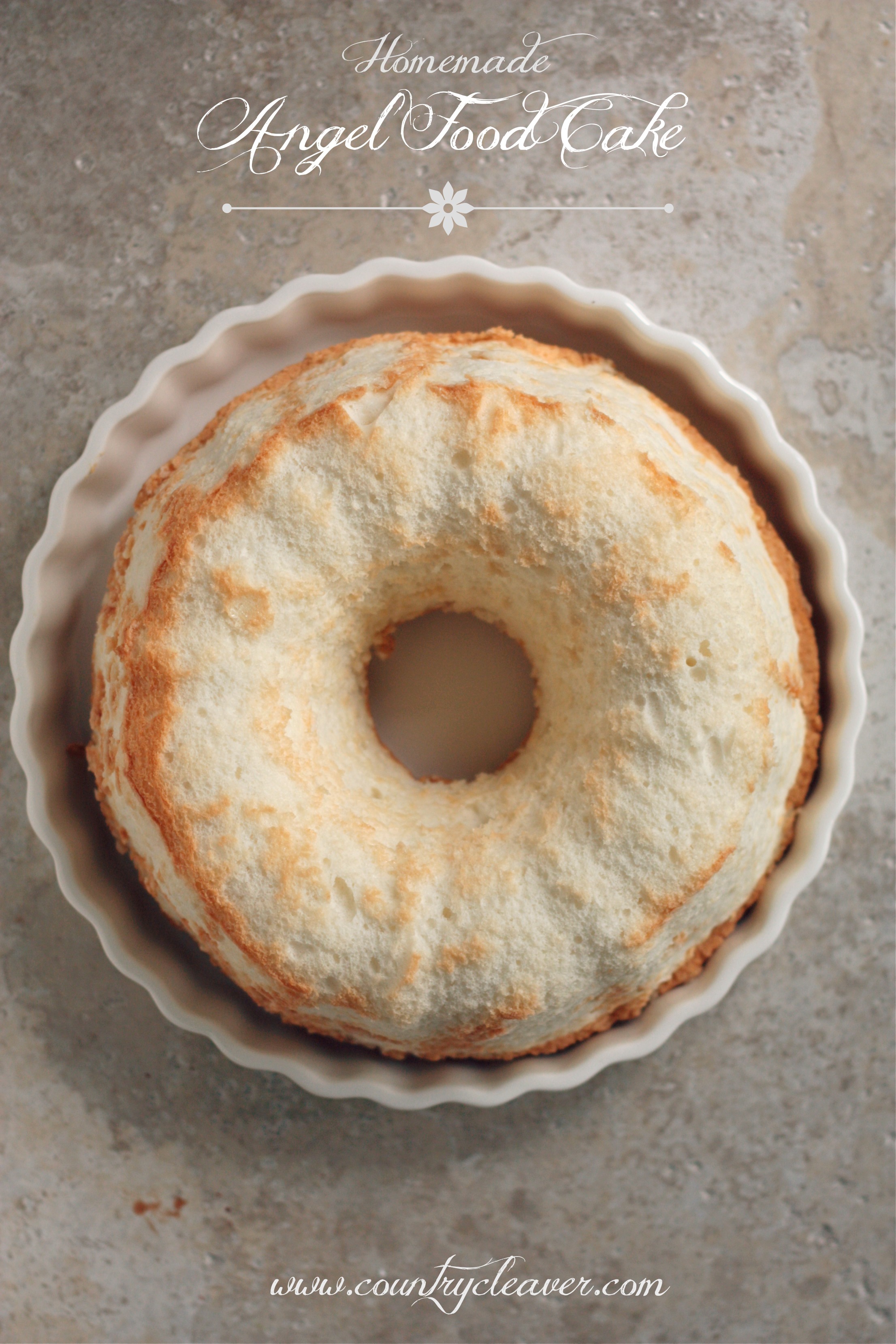Homemade Angel Food Cake - www.countrycleaver.com