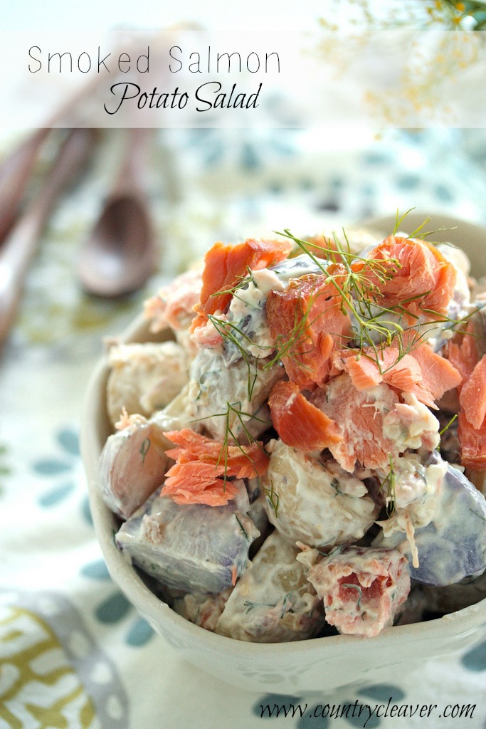 Smoked Salmon Potato Salad - www.countrycleaver.com Perfect for your next picnic