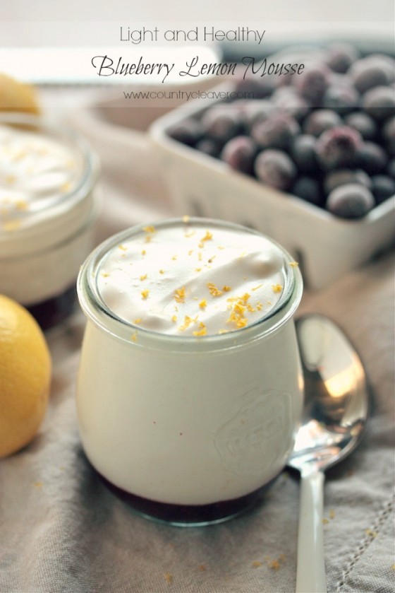 Light and Healthy Blueberry Lemon Mousse - Only 150 calories per serving