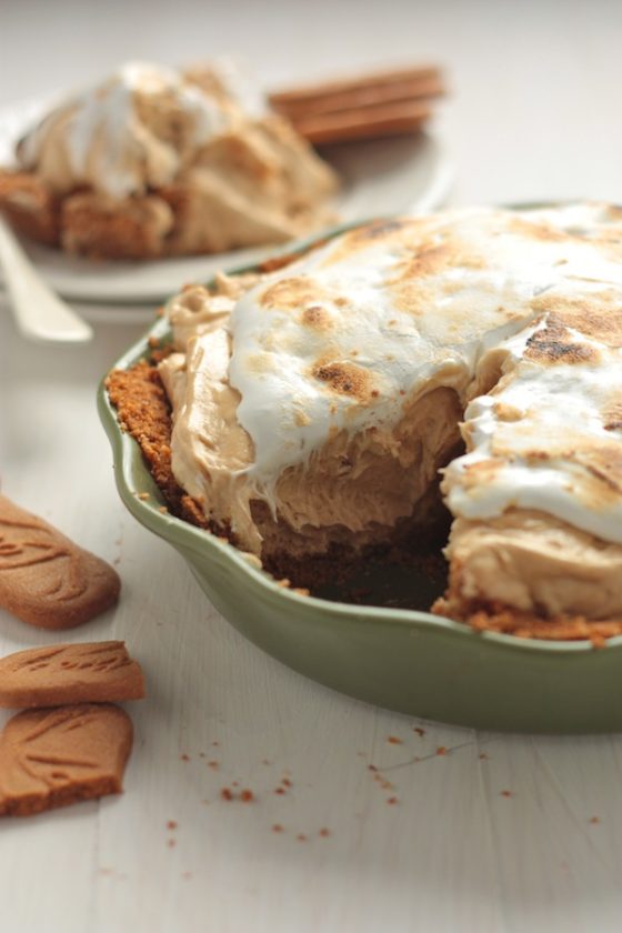 No-Bake Biscoff Pie with Toasted Marshmallow