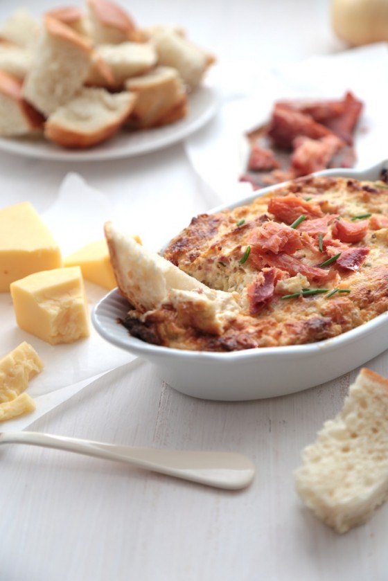 Smoked Salmon dip with Gouda and Caramelized Onion - www.countrycleaver.com