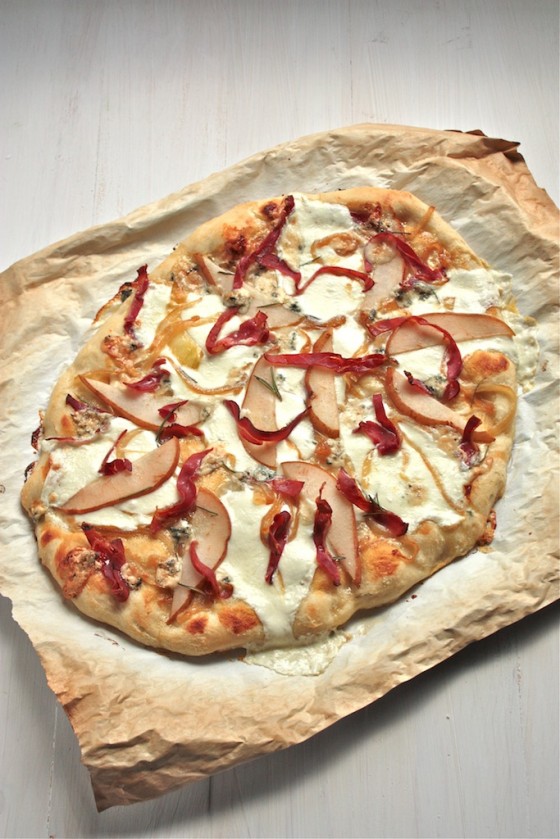 Proscuitto and Pear Pizza with Rosemary Olive Oil Pizza Dough