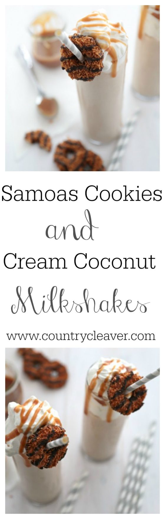 Samoas Cookies and Cream Coconut Milkshakes