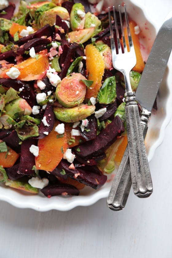 Roasted Beet and Brussels Sprout Citrus Salad - www.countrycleaver.com