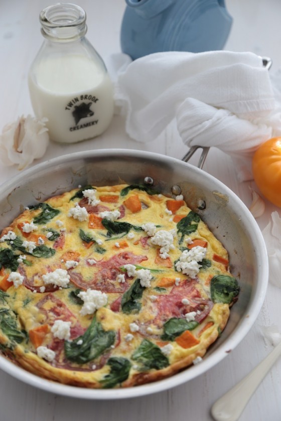 Sweet Potato and Spring Vegetable Frittata - www.countrycleaver.com