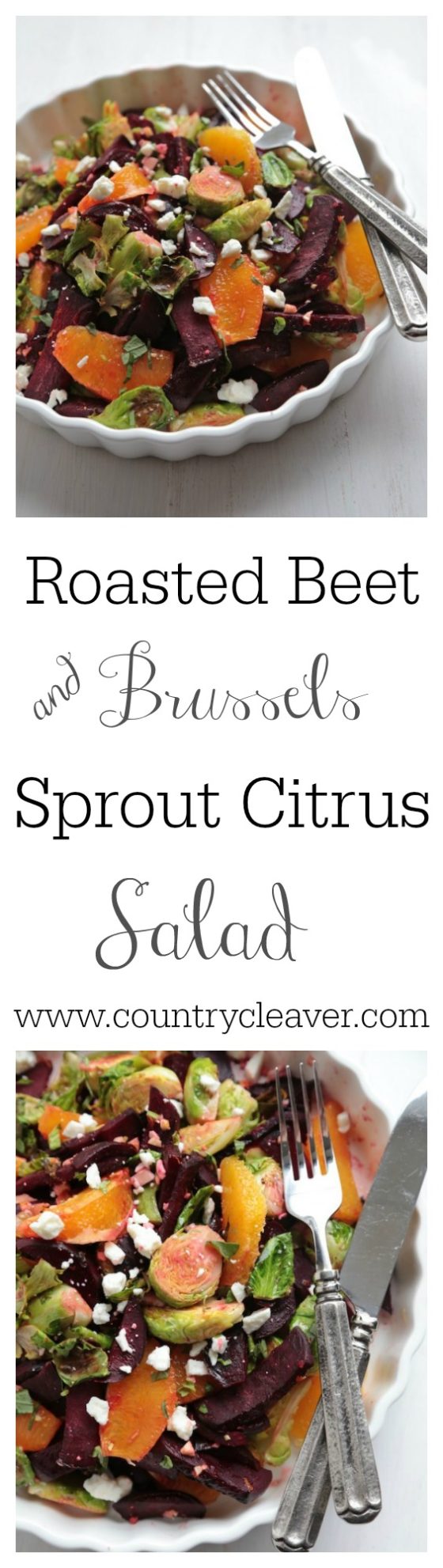 Roasted Beet and Brussels Sprout Citrus Salad- www.countrycleaver.com