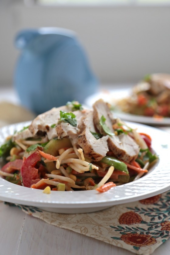 Grilled Chicken Peanut Asian Salad - www.countrycleaver.com