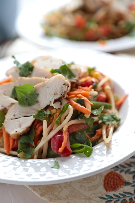 Grilled Chicken Peanut Asian Salad - www.countrycleaver.com