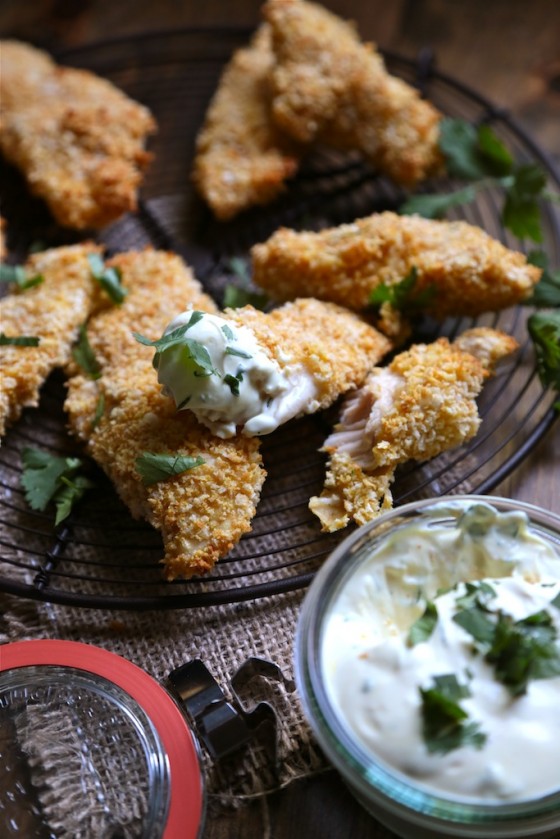Jalapeno Cheddar Baked Chicken Strips - www.countrycleaver.com