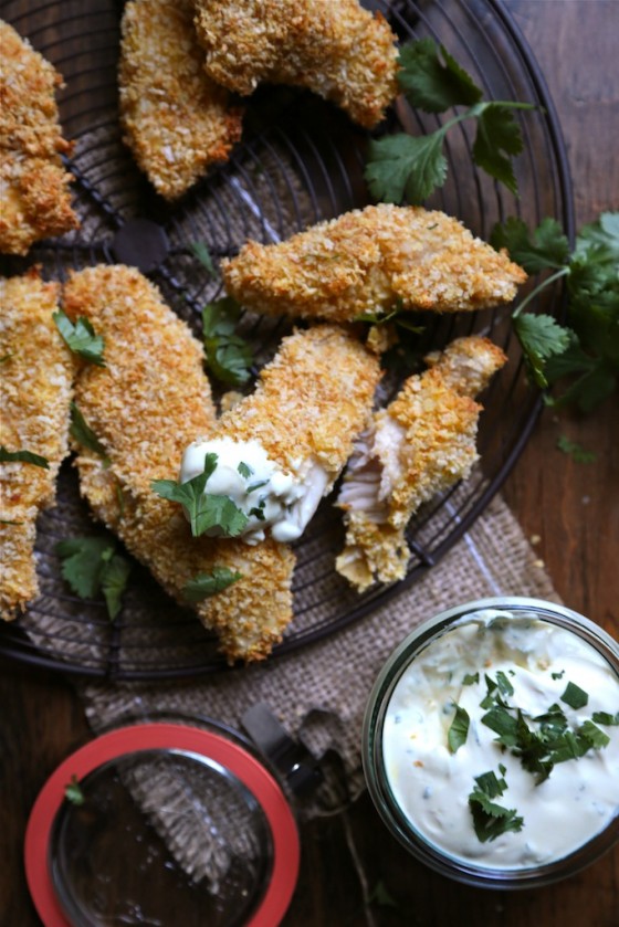 Jalapeno Cheddar Baked Chicken Strips - www.countrycleaver.com
