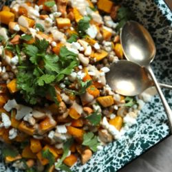 Butternut Squash and Lentil Salad with Peanut Sauce Dressing