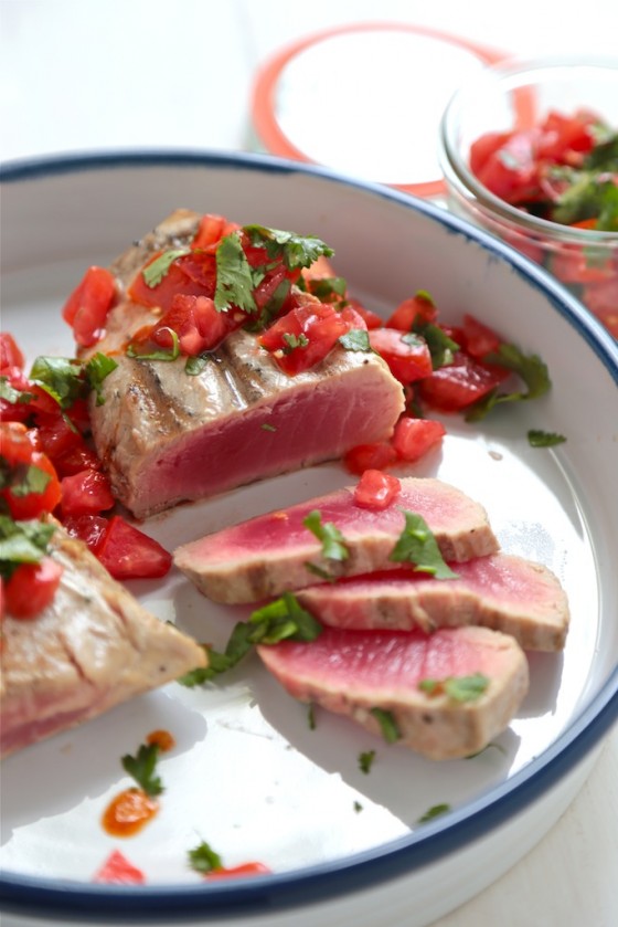 Grilled Tuna Steaks with Tabasco Tomato Salsa