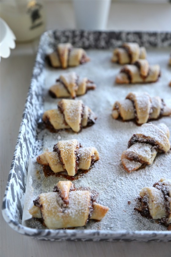 Bourbon Cherry Walnut Rugelach - It's fall time packed into a flakey cookie! 