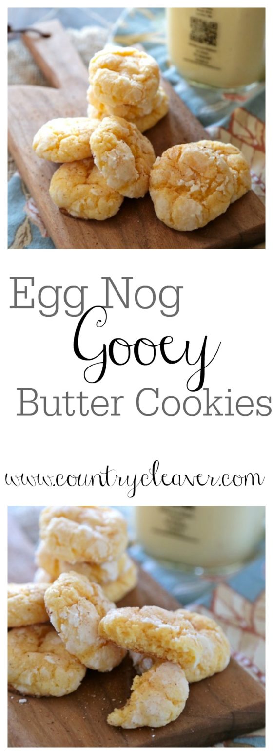 Egg Nog Gooey Butter Cookies - www.countrycleaver.com