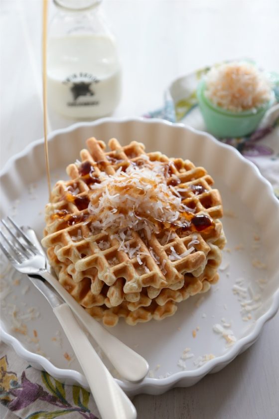 Toasted Coconut Buttermilk Waffle - www.countrycleaver.com