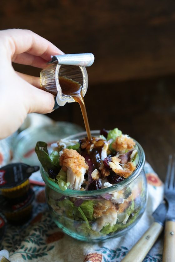 Crispy Chicken Goat Cheese and Cherry Salad - www.countrycleaver.com