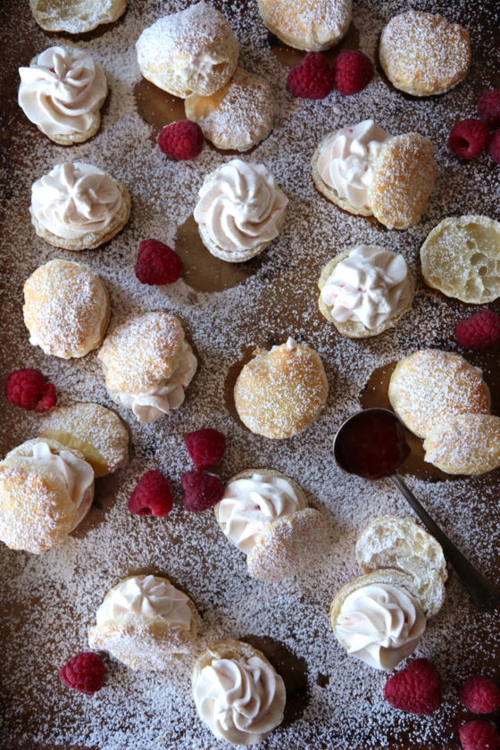 Super Simple Raspberry Cream Puffs - www.countrycleaver.com Use Puff Pastry for these simple treats!