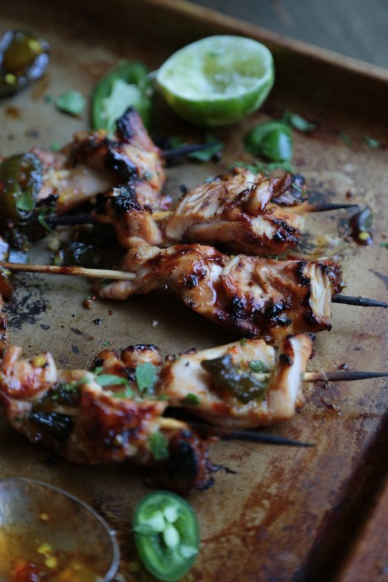 Cowboy Candy Chicken Skewers - Super Spicy and a little Sweet, perfect for the grill this summer and beyond!