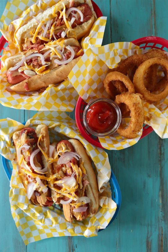 Peanut Butter Bacon Hot Dog - www.countrycleaver.com 
