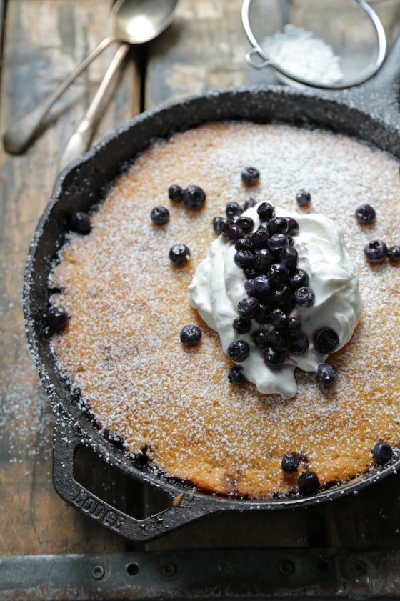 Blueberry Apricot Skillet Upside Down Cake - www.countrycleaver.com The berries are so good this season, I have to make this!