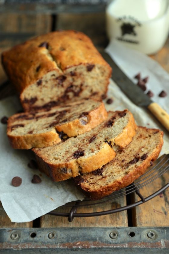 {Sour Cream Chocolate Chip Banana Bread} - www.countrycleaver.com  Extra chocolatey, super tender, and your mama will be asking YOU for the recipe!! 