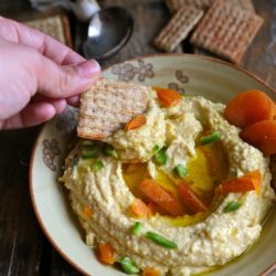 Spicy Jalapeno Apricot Lentil Hummus - www.countrycleaver.com