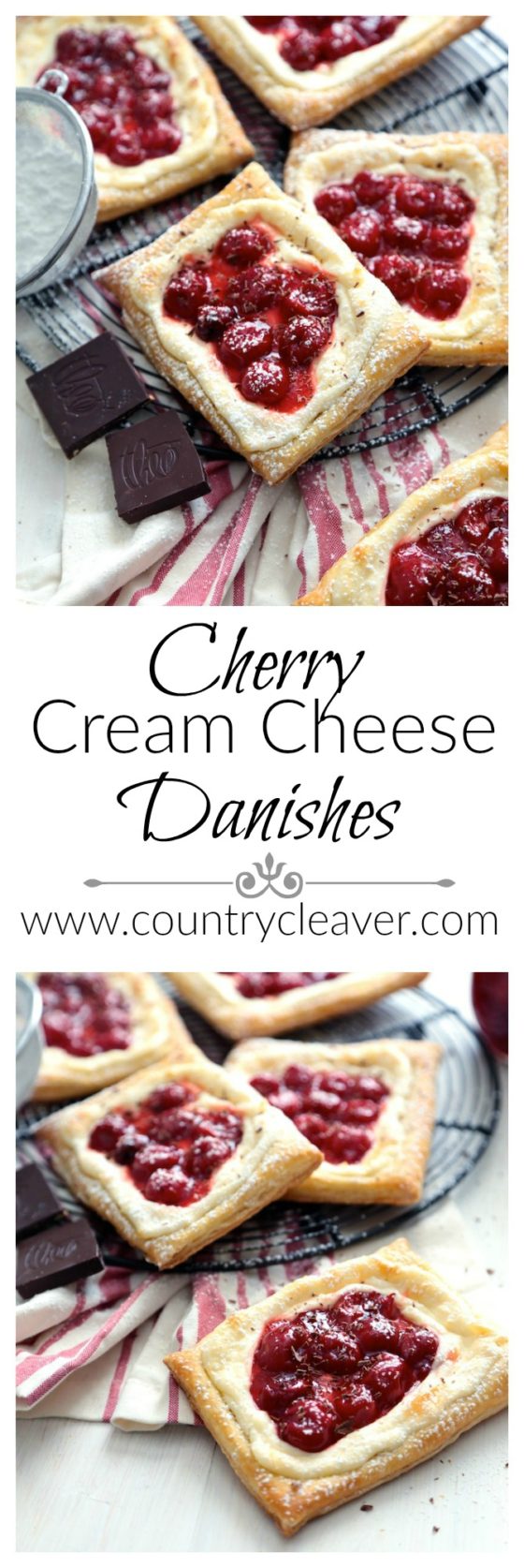 Cherry Cream Cheese Danishes - www.countrycleaver.com