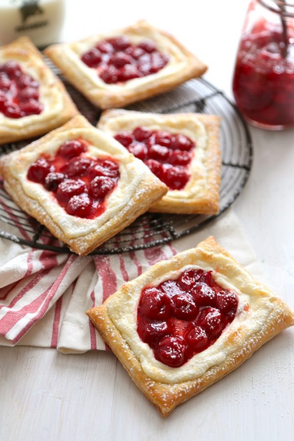Quick and Easy Cherry Cream Cheese Danishes - www.countrycleaver.com