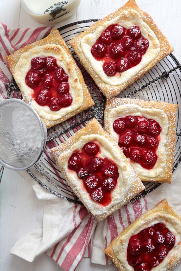 Quick and Easy Cherry Cream Cheese Danishes - www.countrycleaver.com