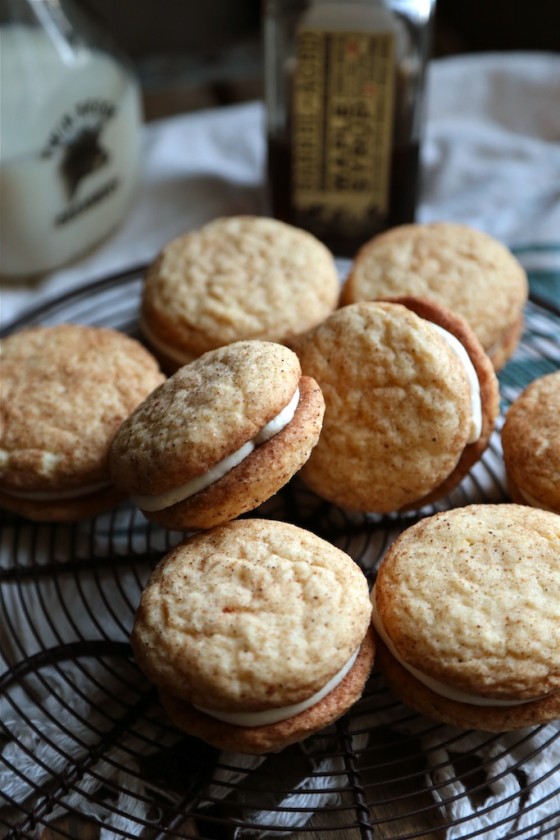 Maple Snickerdoodle Sandwich Cookies with Bourbon Maple Filling - Ohhh don't these look fun!!