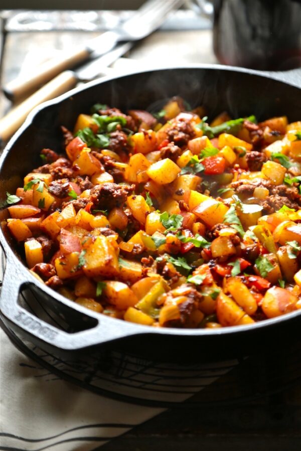 Cowboy Skillet Hash for TWO!! This is a great one skillet breakfast made just for TWO!