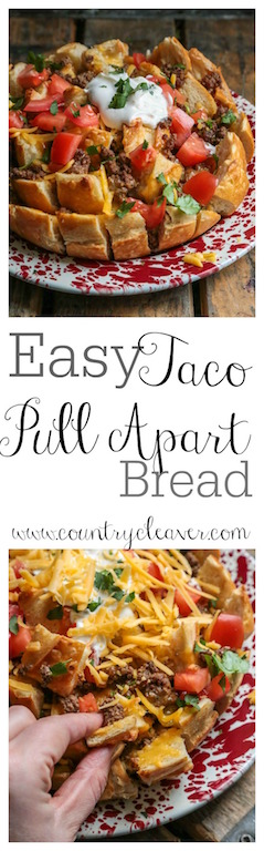 Easy Taco Pull Apart Bread - www.countrycleaver.com