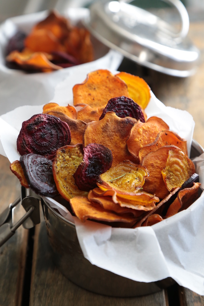 Oven Baked Rosemary Sea Salt Sweet Potato Chips - Country Cleaver