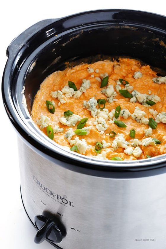 Slow Cooker Buffalo Chicken Dip + 15 More Slow Cooker Appetizers for Game Day- www.countrycleaver.com