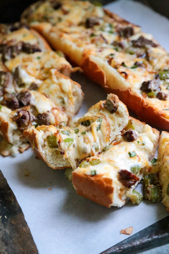 Cheesy Philly Cheesesteak Bread - www.countrycleaver.com