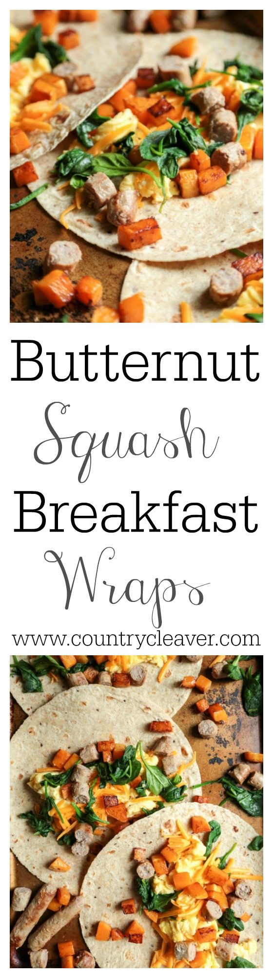 Butternut Squash Breakfast Wraps--www.countrycleaver.com