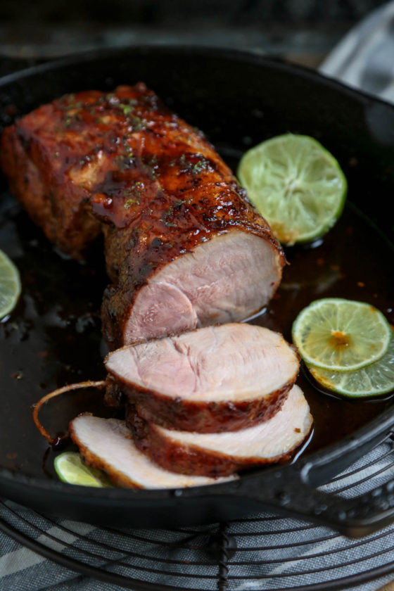 Spicy Chipotle Lime Glazed Pork - www.countrycleaver.com 