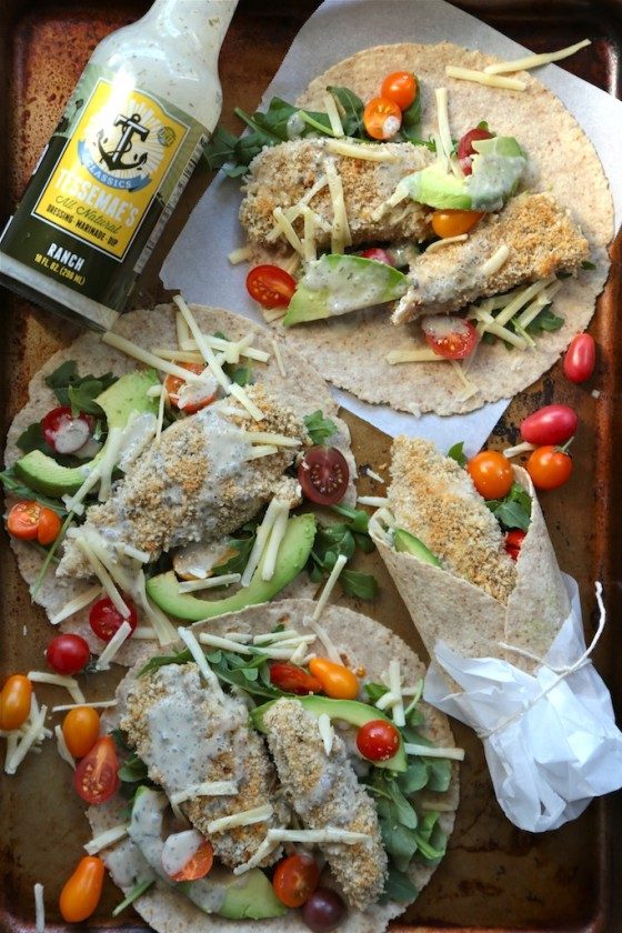 Healthy Baked Ranch Chicken Wraps--www.countrycleaver.com